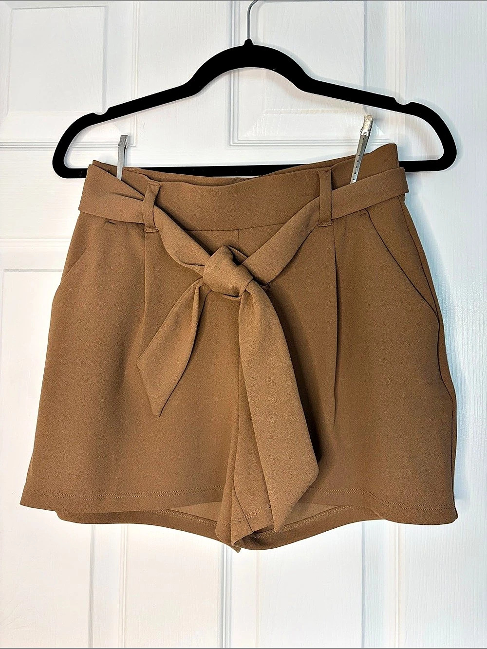 Ricki's Tie Waist Crepe Shorts Tan XS BNWOT